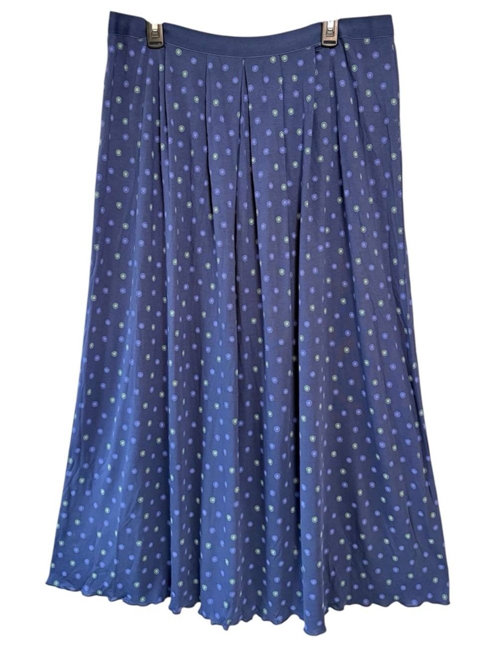 Gudrun Sjoden Dot Print Scallop Hem A Line Skirt Purple Size XL